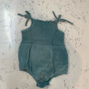 Grayson Mini green smocked romper